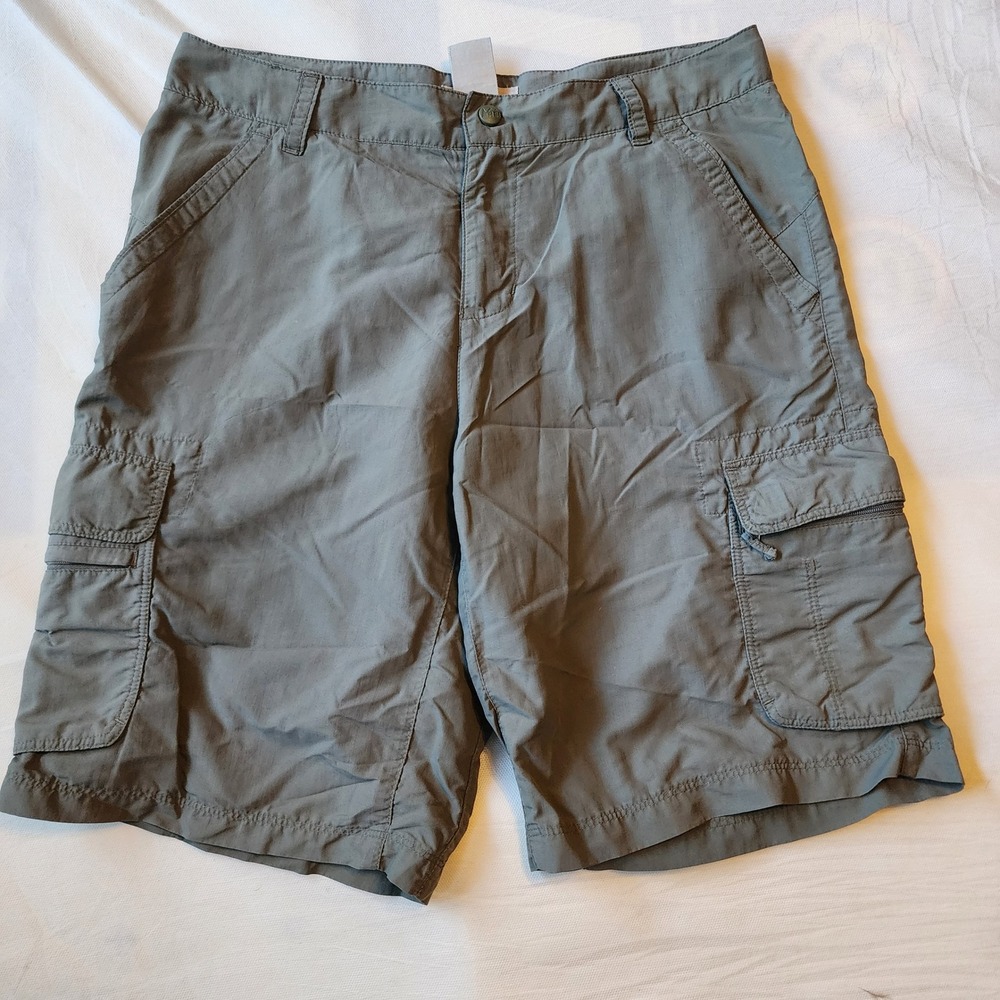 REI Sahara Cargo Shorts Women 8 Olive Green Nylon Hiking Utility Outdoor 9 Insea